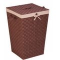 Honey-Can-Do Honey-Can-Do International HMP-02980 Woven strap hamper with liner and lid – java-brown HMP-02980